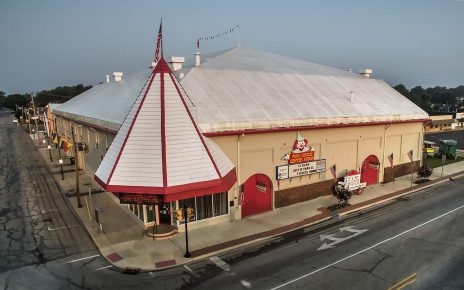 A photo of the circus building in Peru, Indiana